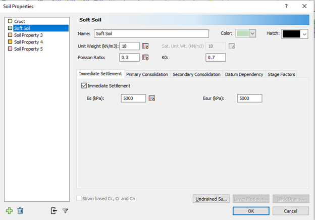 soil properties soft soil layer dialog soil properties soft soil layer dialog